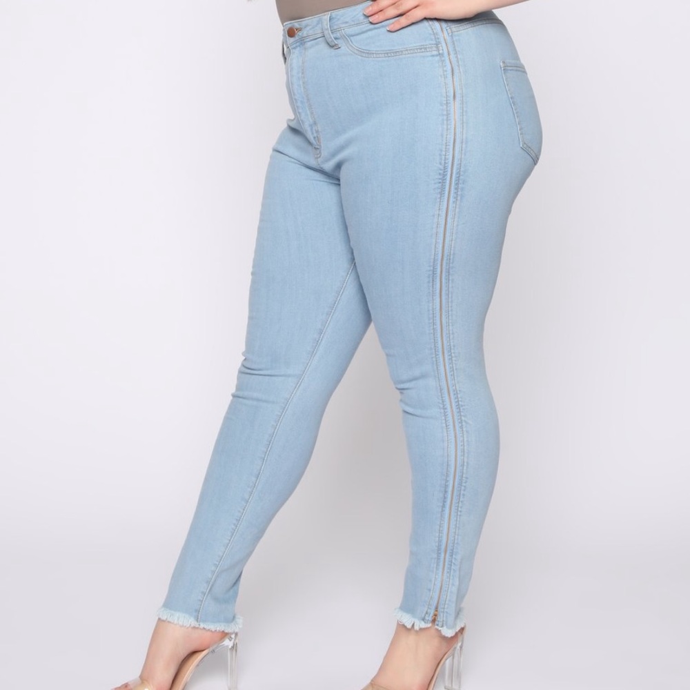 New high rise light blue jeans